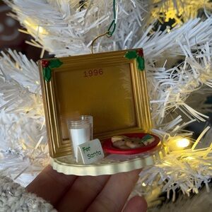 Vintage 1996 Hallmark Christmas Photo Ornament with Cookies for Santa